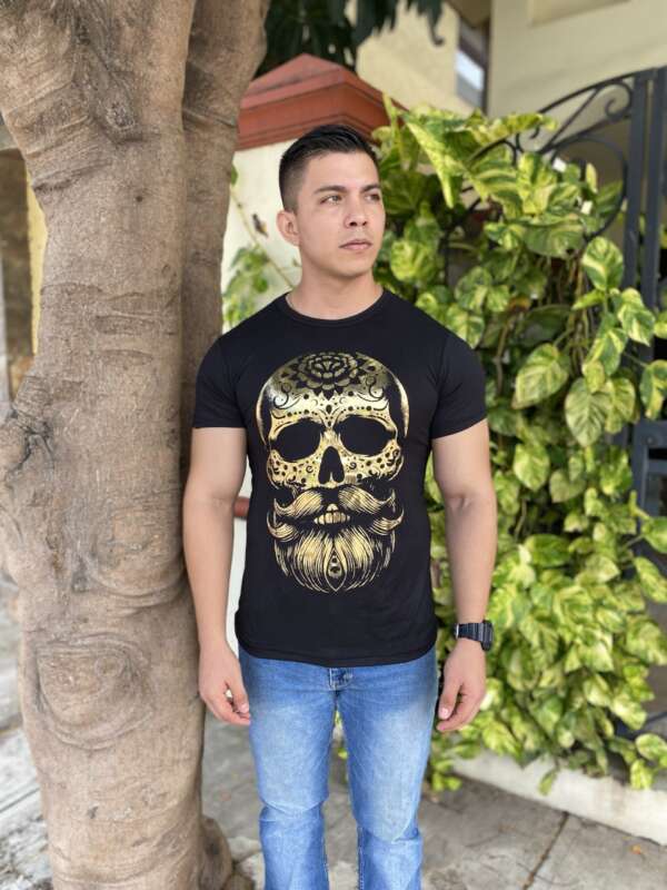 Playeras de CALAVERA Dorada