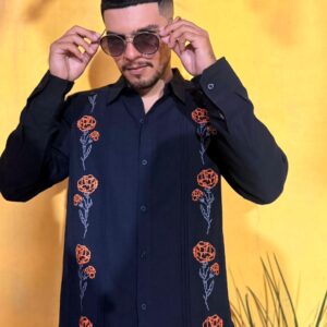 Guayabera  Flor de Cempasúchil  (2 TIRAS)