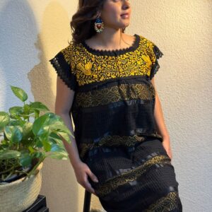 Vestido artesanal amarillo sol