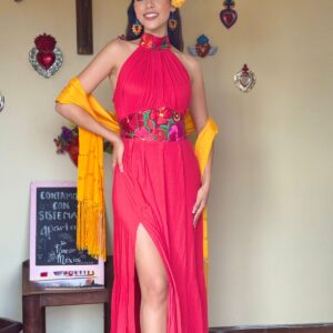 VESTIDO HALTER ROJO