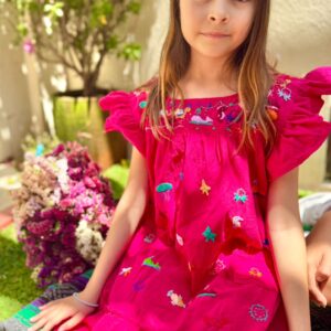 VESTIDO NIÑA MIRAMAR AZUL ROSA