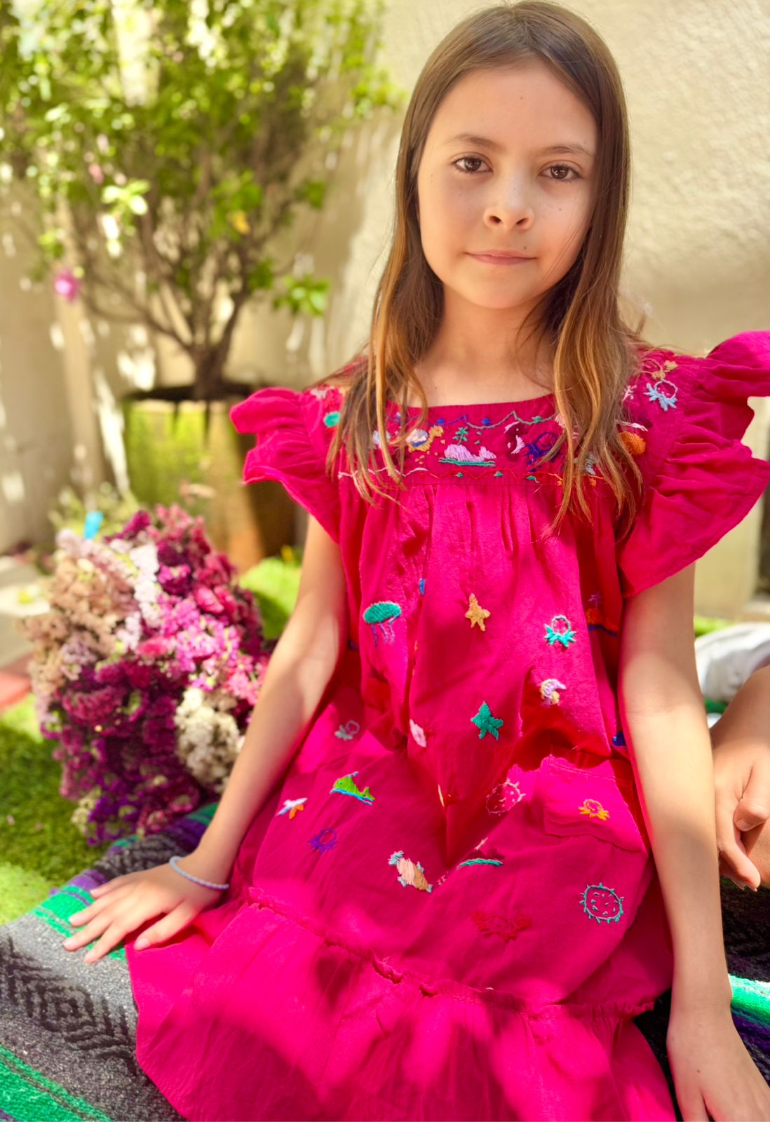 VESTIDO NIÑA MIRAMAR AZUL ROSA